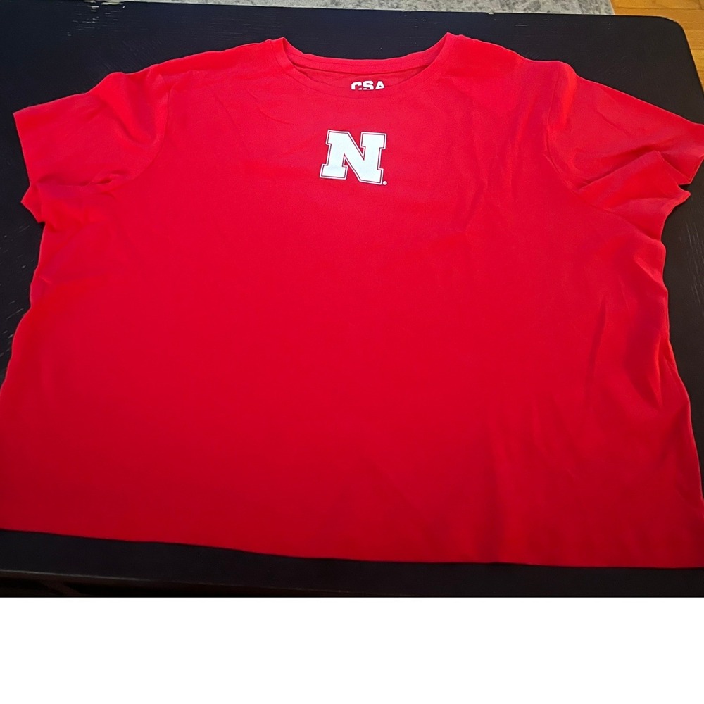 CSA Nebraska Huskers Red Women's Short Sleeve Crop T-Shirt XL NWT